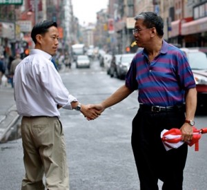 P.J. Kim, left, in Chinatown