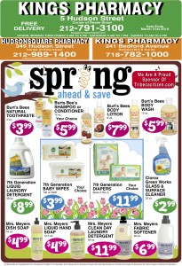 What's on sale at Kings Pharmacy (through March 31). Pages 2–4 are below