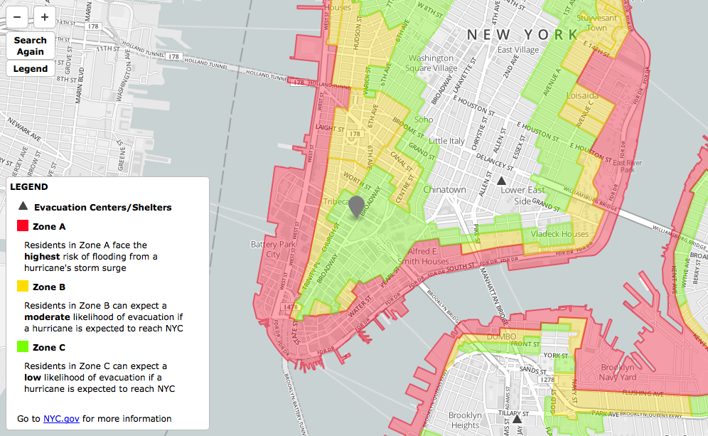 nyc flood zone map sandy