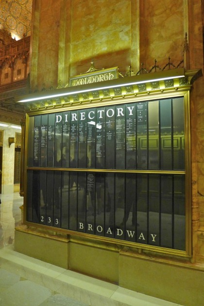 Woolworth Building directory