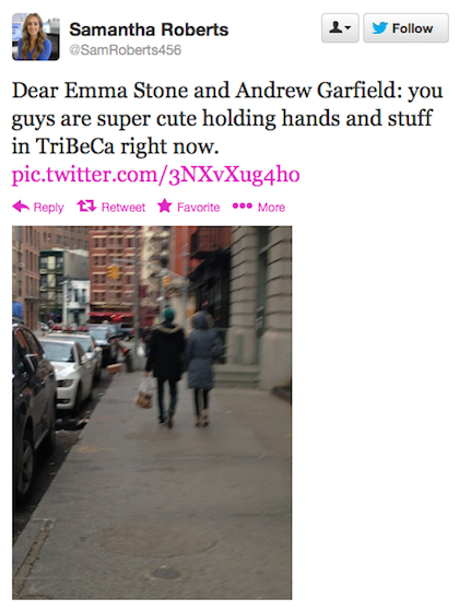 tweet emma stone andew garfield