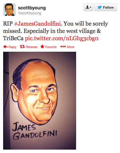 tweet Gandolfini the Palm