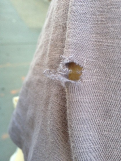 As if I needed another reason to hate the Chambers reconstruction: The fence tore my shirt.