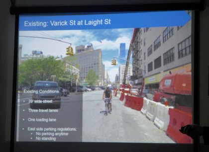 CB1 DOT bike lane Varick and Laight existing14
