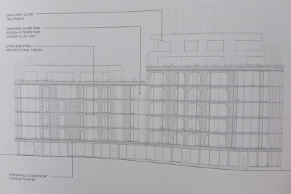 100 Franklin facade diagram