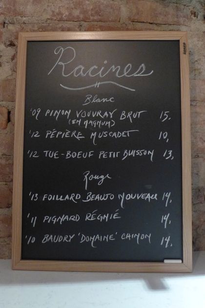Racines NY wines by glass