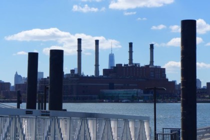Greenpoint view of smokestacks and 1WTC