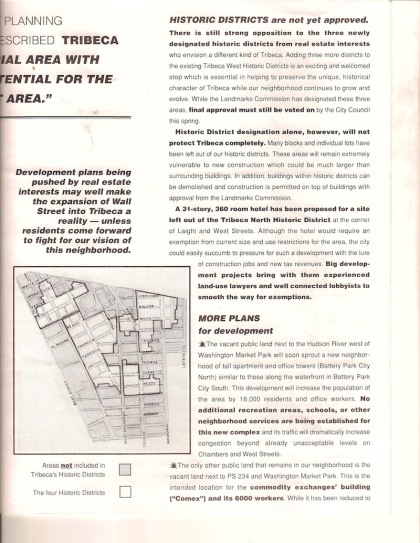Tribeca Task Force pamphlet 1993 page3