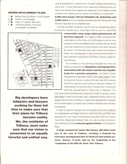 Tribeca Task Force pamphlet 1993 page4