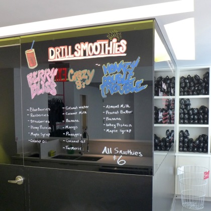 Drill smoothie menu