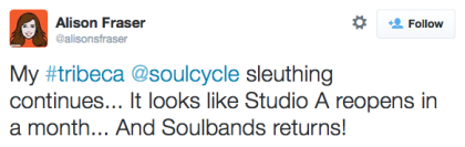 tweet soulcycle