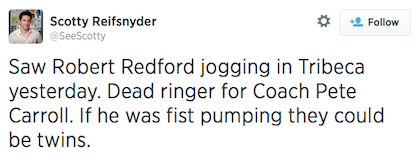 tweet Robert Redford