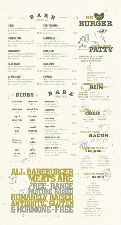 Bareburger FiDi menu1