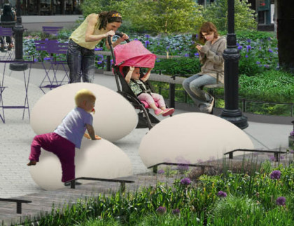 Bogardus Plaza egg rendering courtesy Mathews Nielsen Landscape Architects