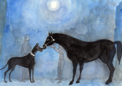 dog and horse by Jane Freeman