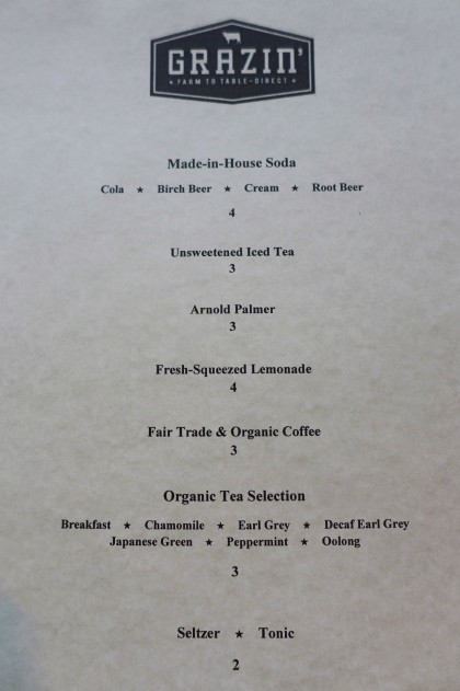 Grazin Tribeca drinks menu