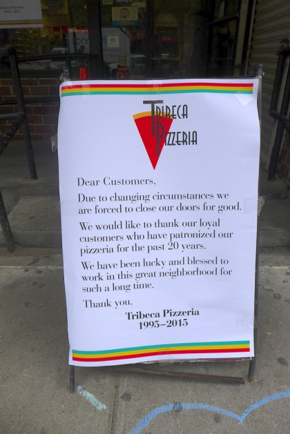 Tribeca Pizzeria sign