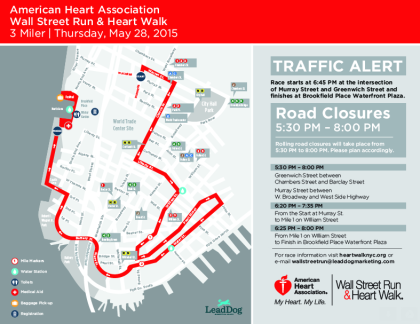 American Heart Association 2015 Run Walk Map