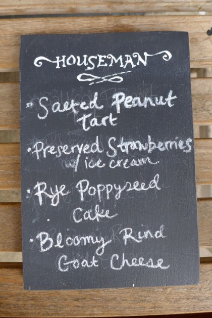 Houseman dessert menu