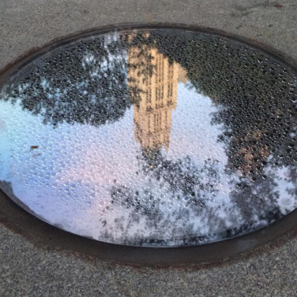 Instagram Woolworth Building in CIty Hall Park reflection