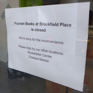 Brookfield Place Posman Books sign