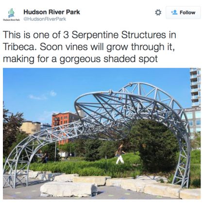 Hudson River Park sculpture tweet