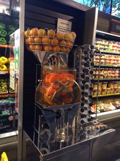 Whole Foods orange juice machine