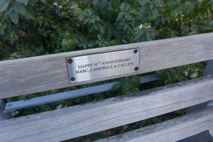 Albert Capsouto Park bench plaque
