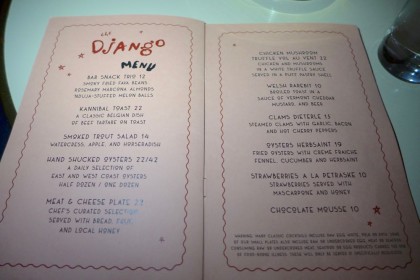 The Django food menu