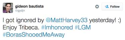 tweet Matt Harvey