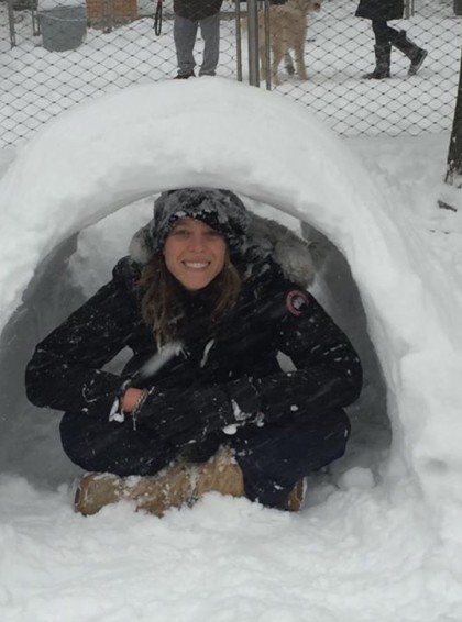 Michelle Vale in her igloo
