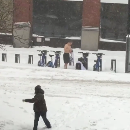 half-naked guy in snow by youngdjw