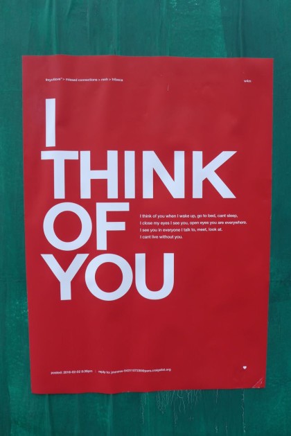I Think of You poster at 1 White