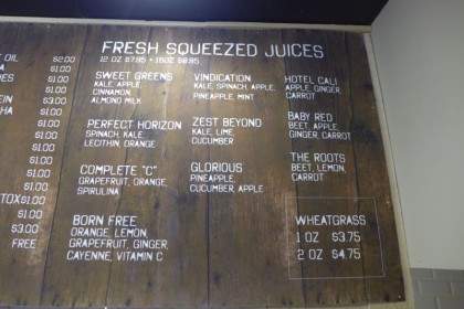 Wicked Juice and Kitchen Tribeca fresh juice menu