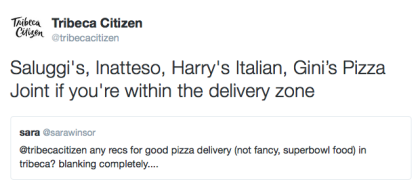 tweet Super Bowl pizza