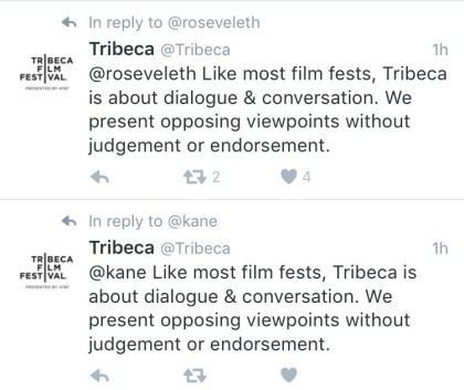 Tribeca Film Festival responses
