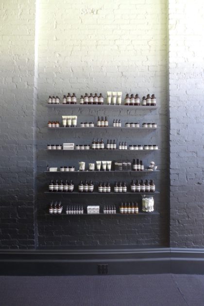 Aesop Tribeca shelves