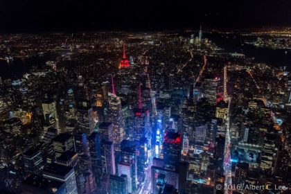 Times Square and Manhattan at night by Albert C Lee