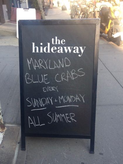 The Hideaway Tribeca sign
