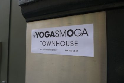 Yogasmoga sign at 428 Greenwich