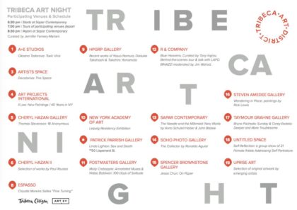 Tribeca Art Night schedule