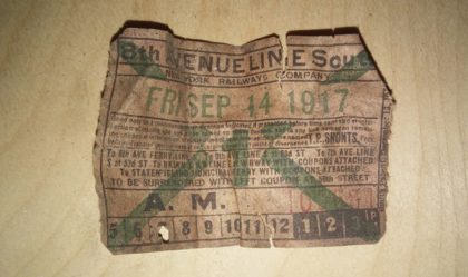 1917 streetcar ticket